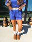 PREORDER Birdie Tee Boxer Short Set in Sapphire (Sold as Set)
