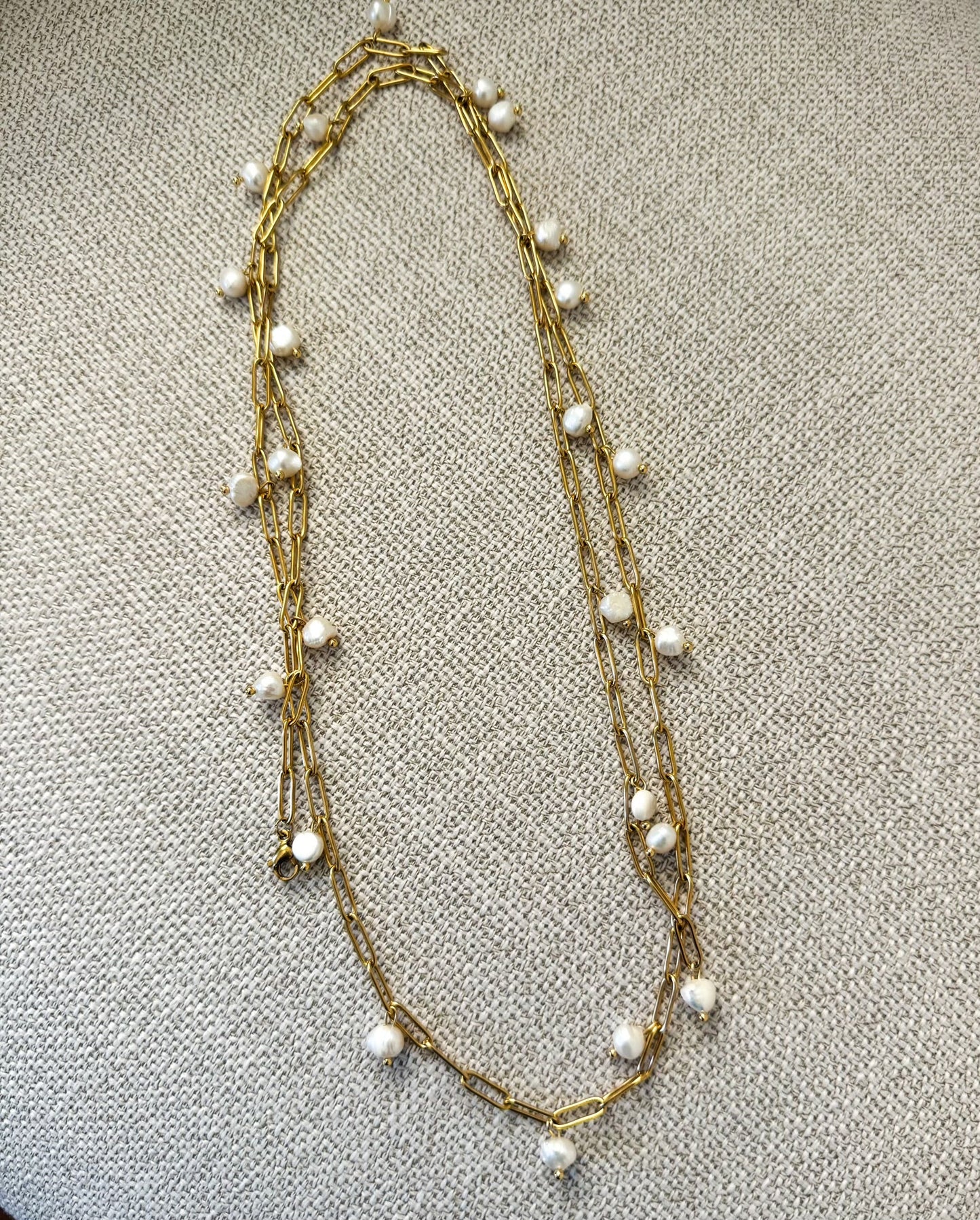 Long Pearl Bead Necklace