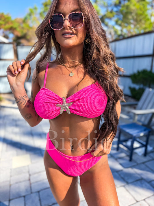 PREORDER Birdie Hot Pink Starfish Kiss Bikini (Sold as Set)