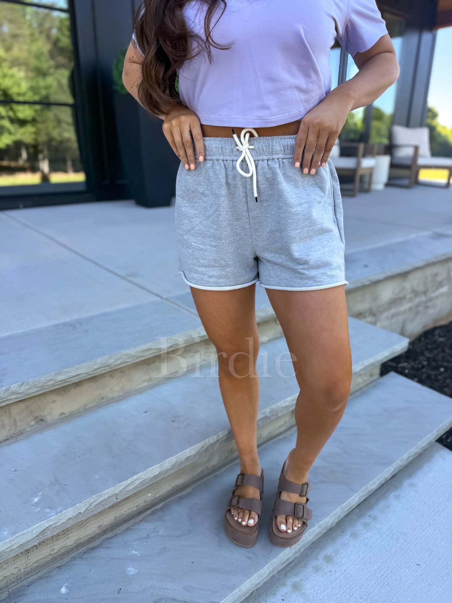 PREORDER Birdie Cozy Club Shorts in Gray
