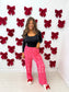 2ND CUT PREORDER Birdie Pink & Red Stretchy Cozy Pants