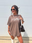 Dolly XOXO Graphic Tee on Espresso *final sale*