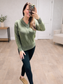 Mineral Wash V Neck Sweater