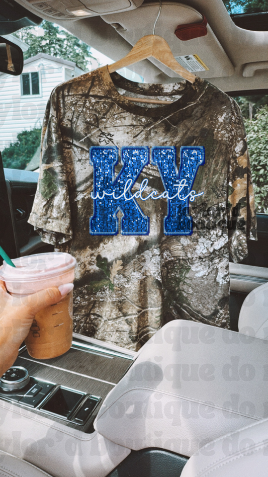 Real Tree Camo Faux Embroidered/ Sequin KY Tee