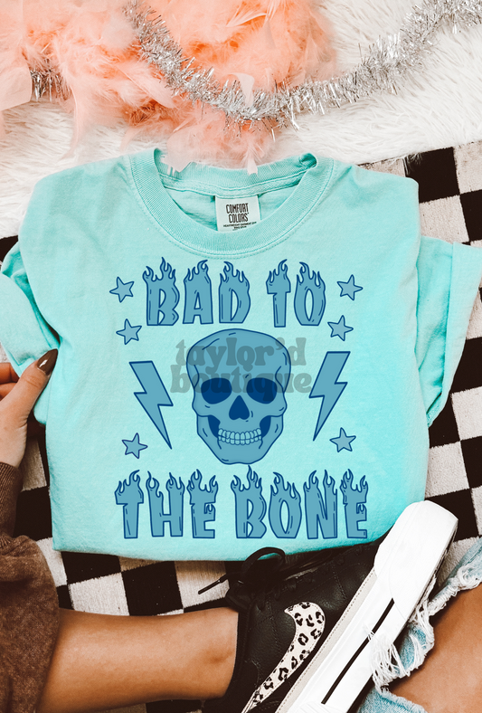 🩵🦴 Bad to the Bone Tee/ Crew