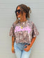 PRE-ORDER LIMITED Birdie Dark Camo Pink Howdy Cropped Graphic Tee