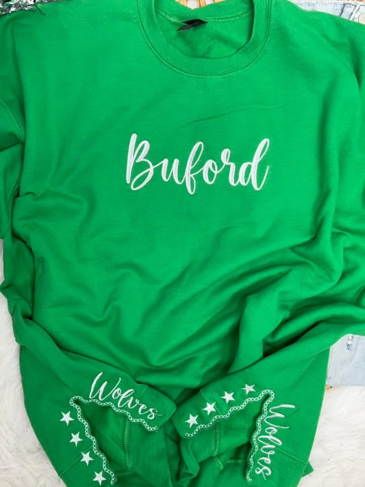 Team Embroidered Side Slit with Stars Custom Pullover