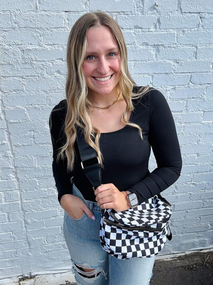 Bum Bag Double Zipper Crossbody
