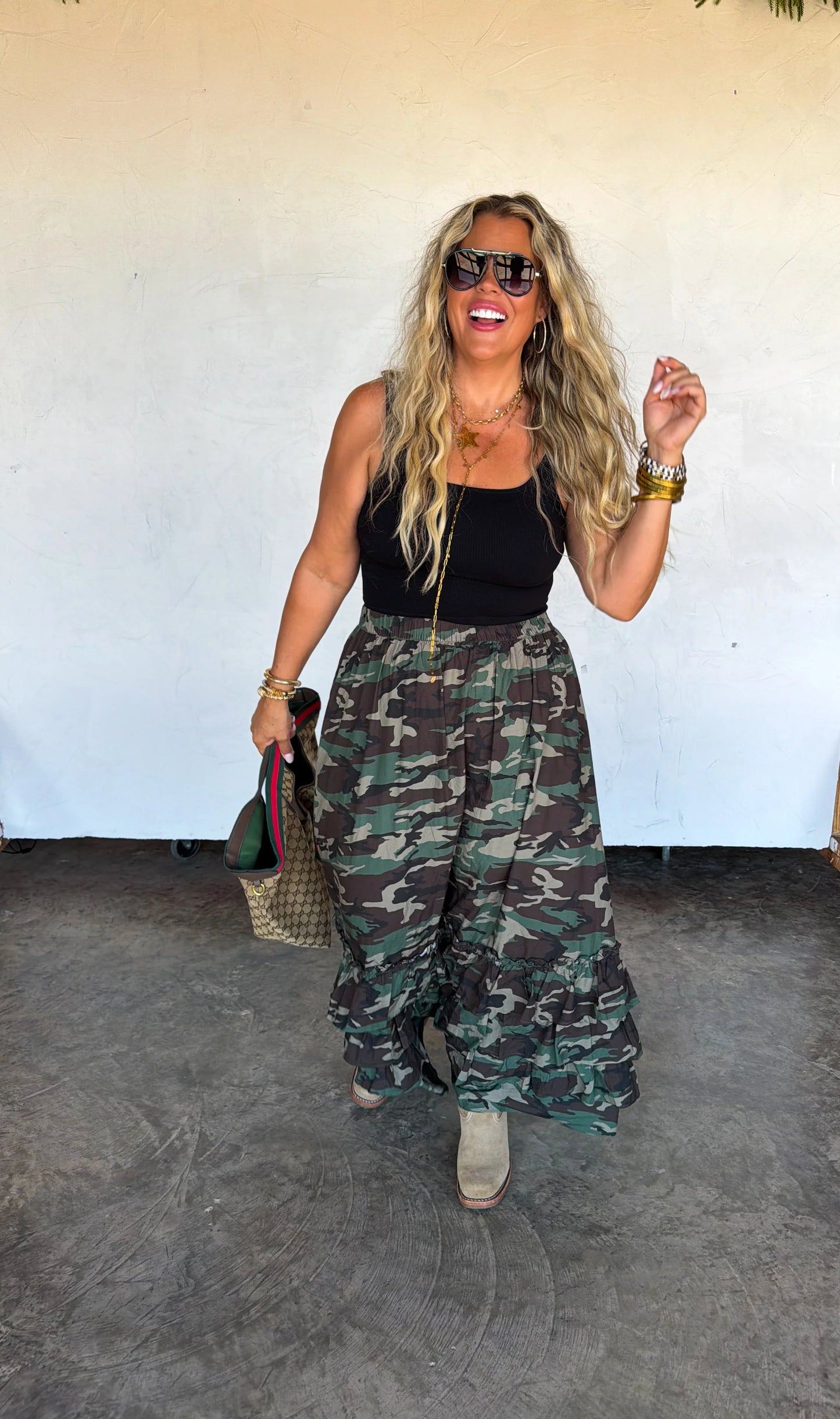 PREORDER Hidden Gem Camo Maxi Skirt