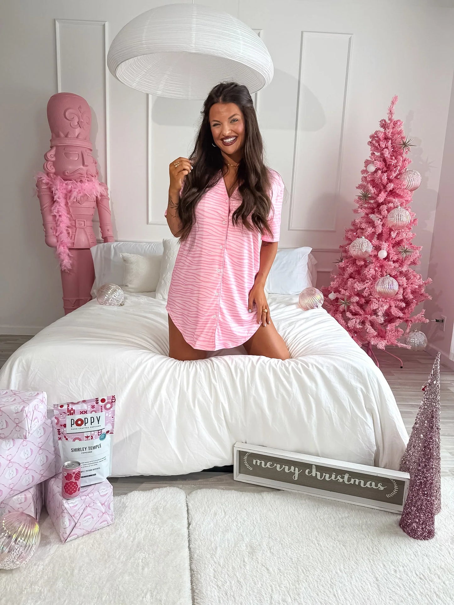 PREORDER Birdie Slumber Dress in Purrfectly Pink