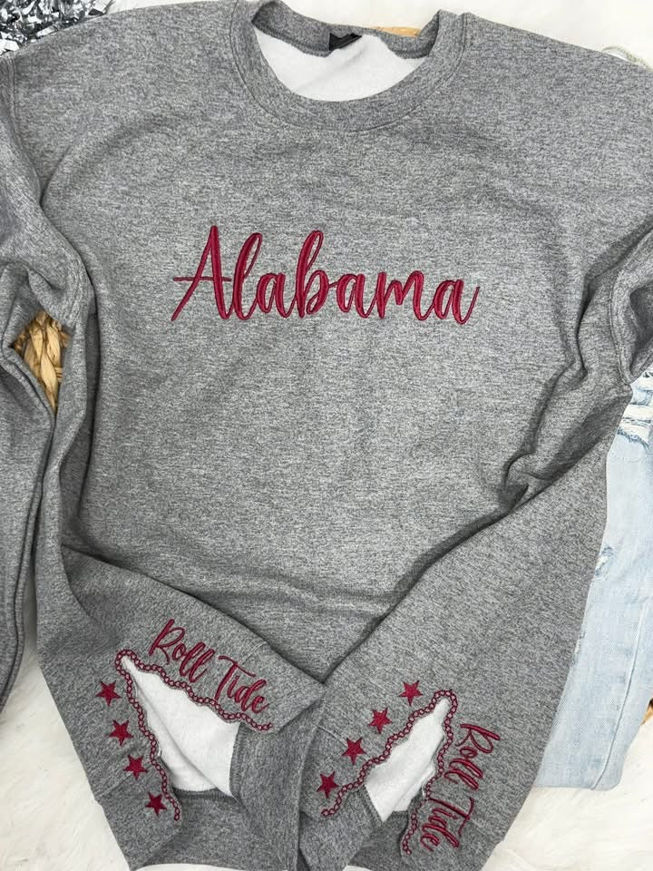 Team Embroidered Side Slit with Stars Custom Pullover