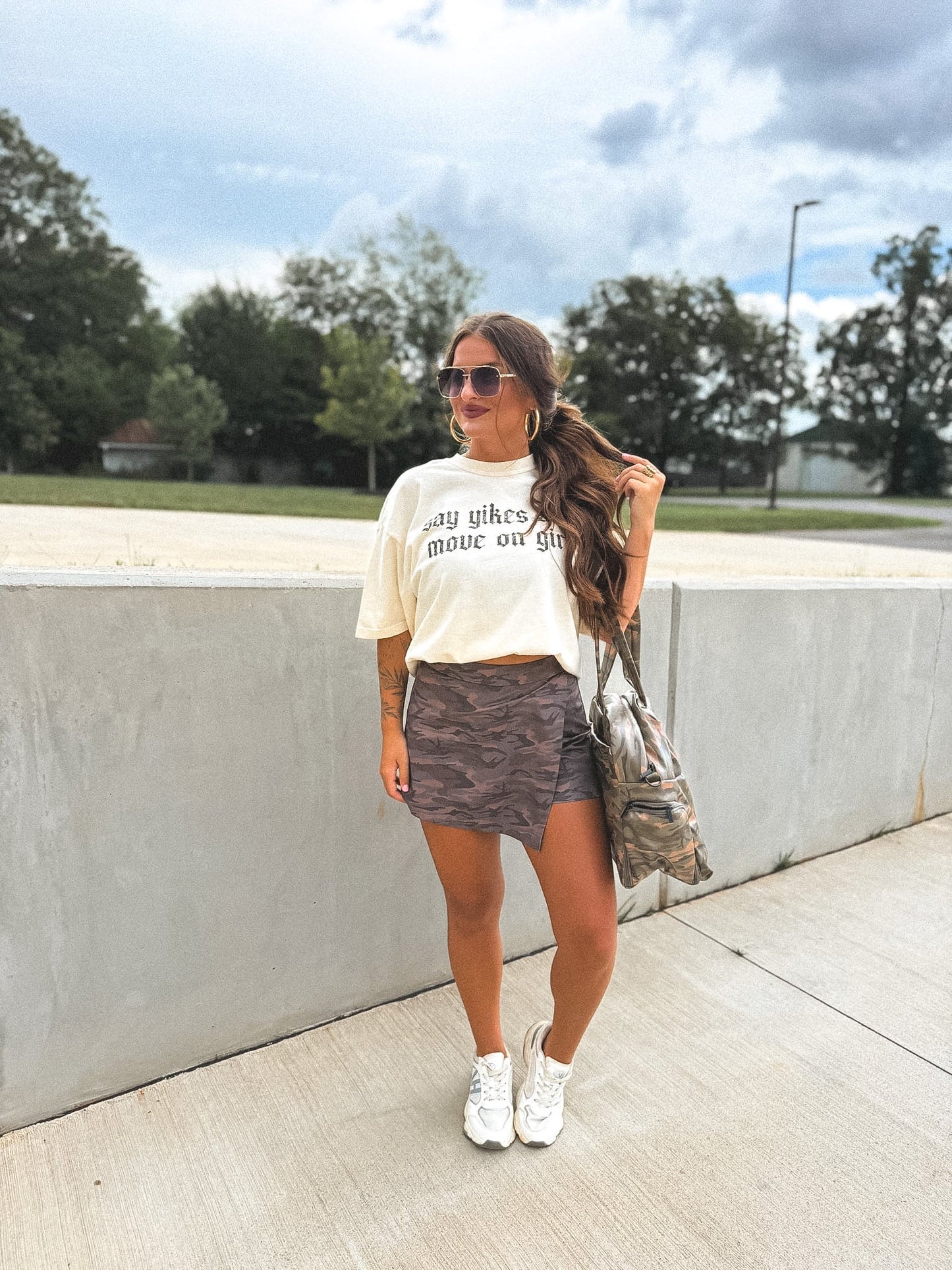 PREORDER Birdie Active Edge Skort in Smoked Oak Camo *final sale*