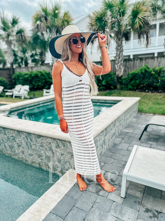 Birdie White Swim Cover Up Midi Dress