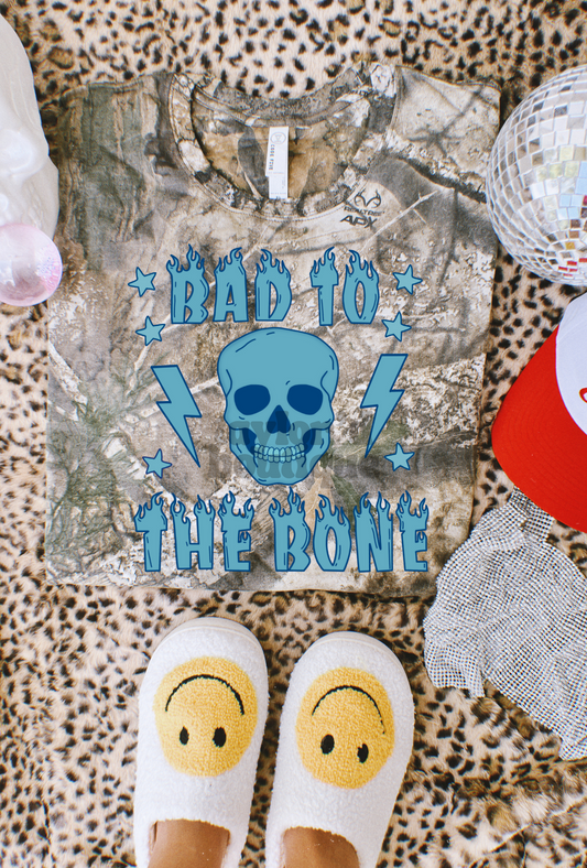 🩷🩵 Bad to the Bone Real Tree Camo Tee