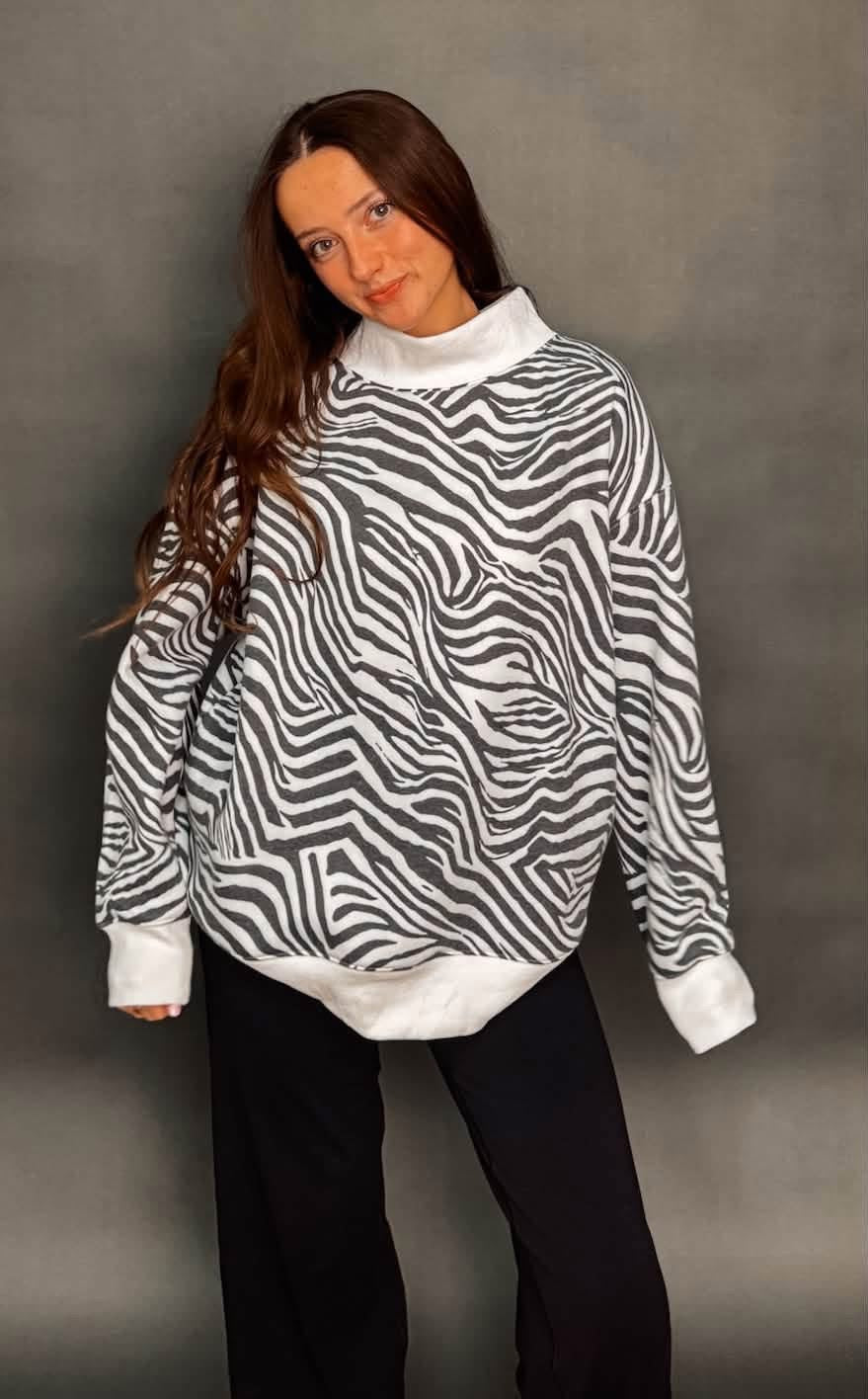 PREORDER Wild About It Mock Neck Pullover