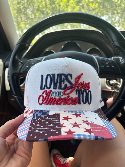 Loves Jesus & America Too Trucker Hat
