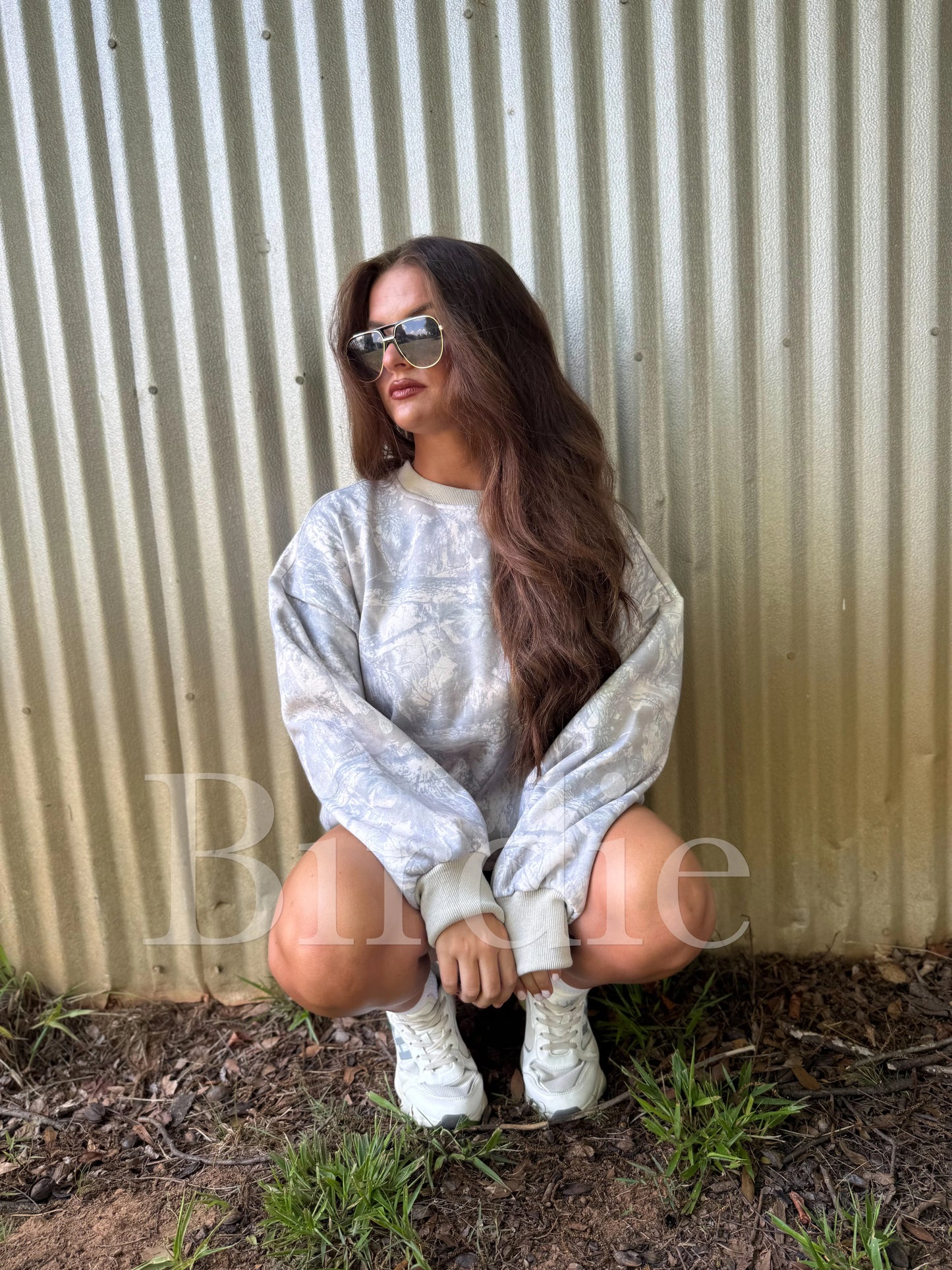 PREORDER Birdie Soft Spun Crewneck in Light Timber Haze Camo