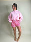 PREORDER Birdie Appliqué Logo on Strawberry Milk Mock Neck Sweatshirt