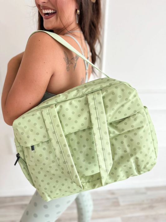 PREORDER Birdie Daily Hustle Duffle in Pistachio Dot