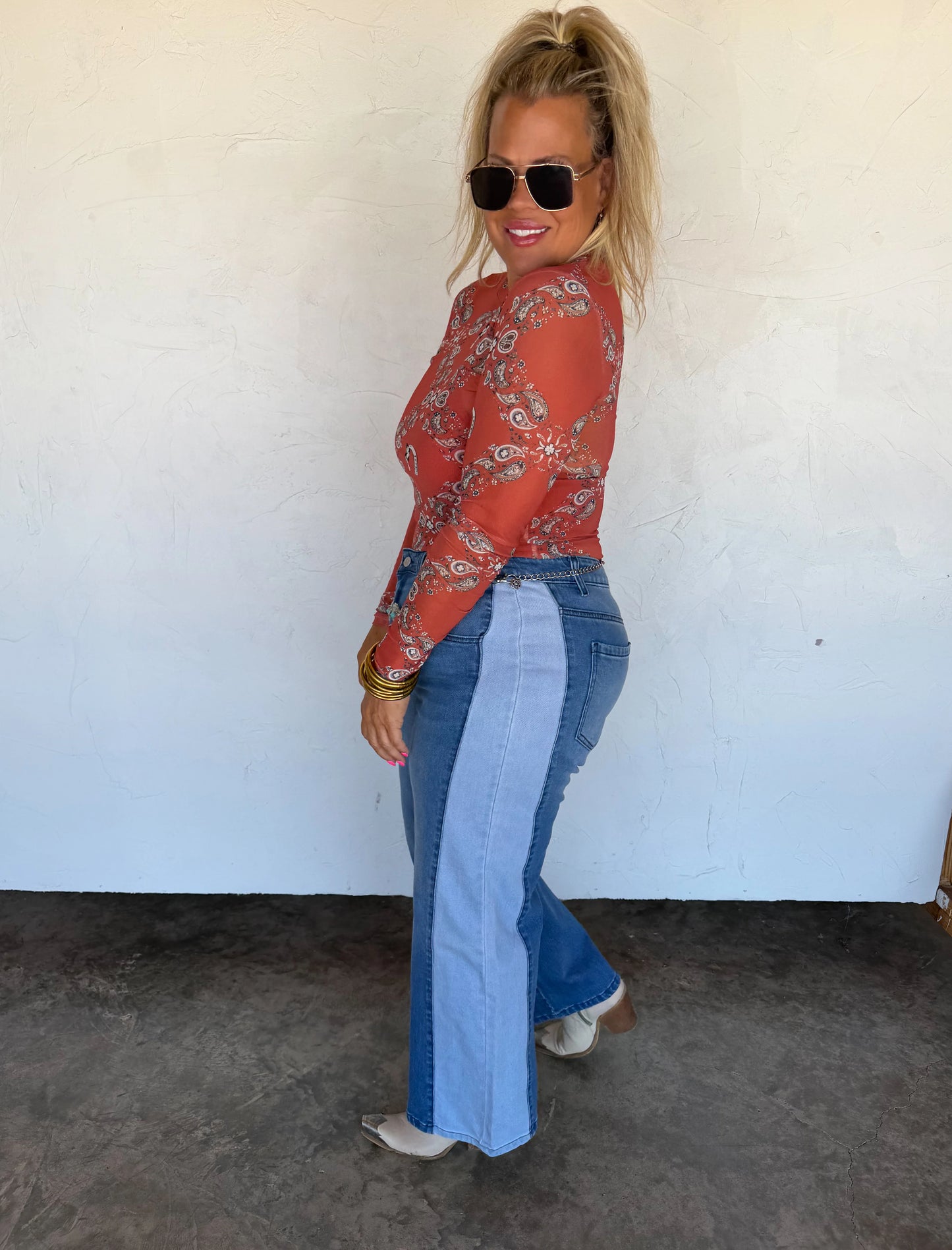 PREORDER Two Tone Denim Jeans