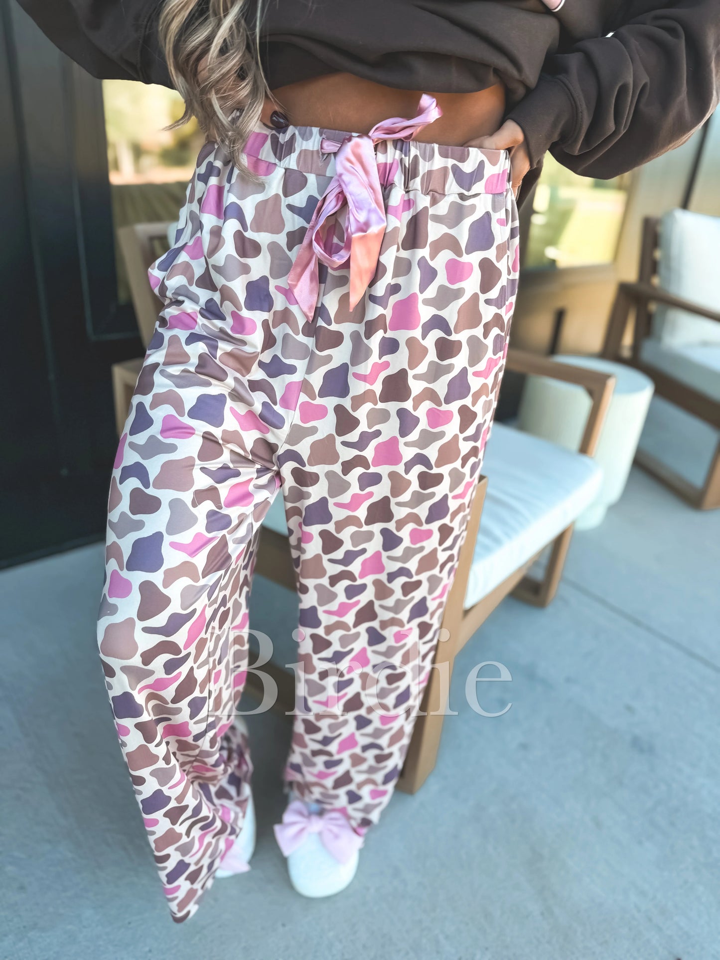 Birdie Stretchy Lounge Pants In Flirty Duck Camo