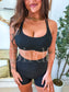 PREORDER Birdie Strappy Back Sports Bra in Black