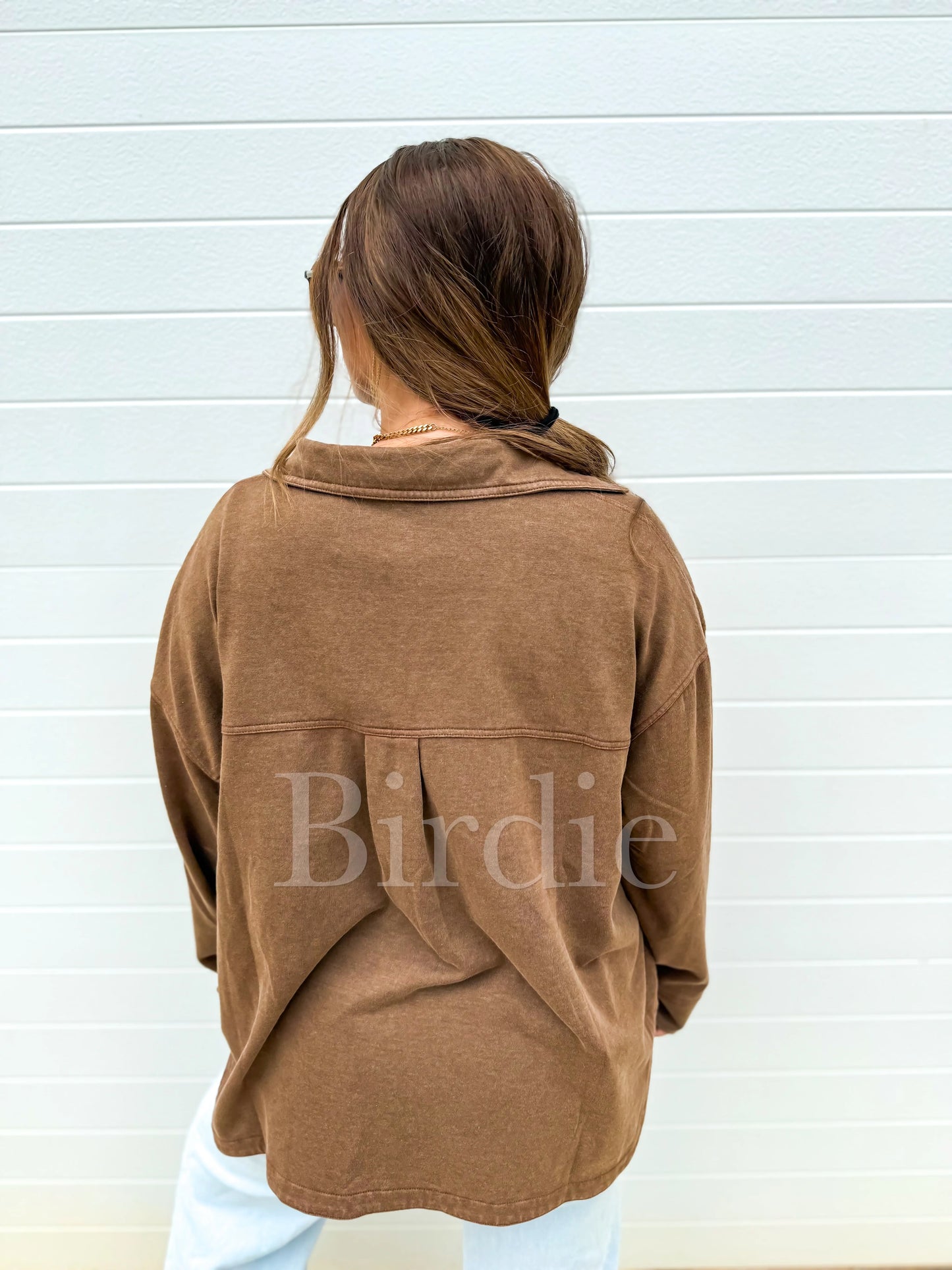 PRE-ORDER Birdie French Terry Shacket In Tan