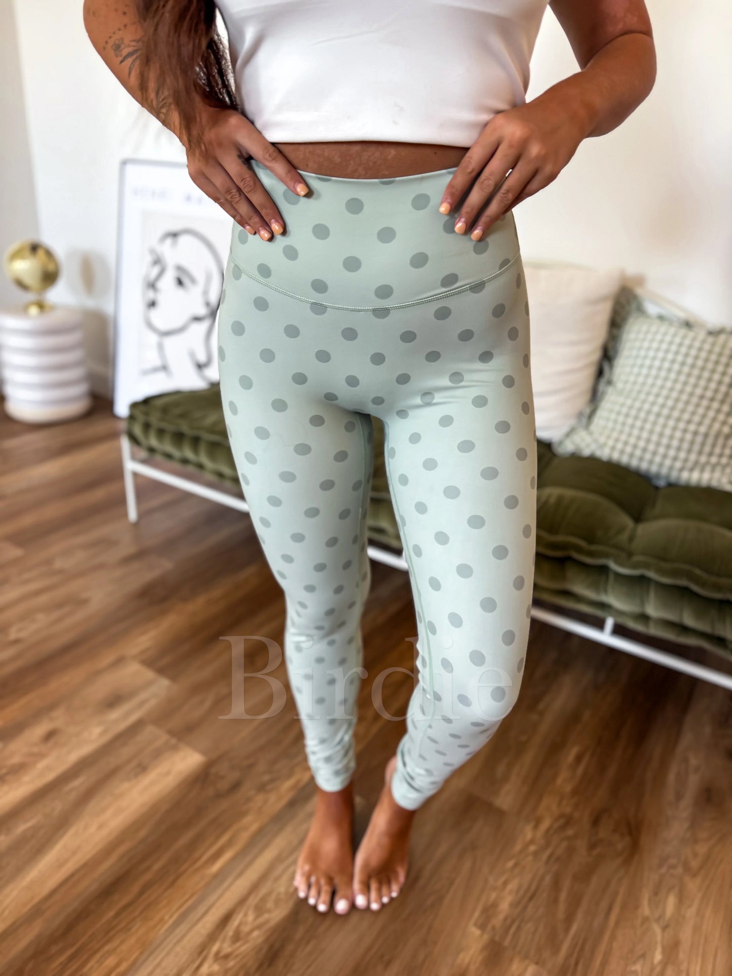 PREORDER Birdie Sculpt Leggings in Pistachio Dot