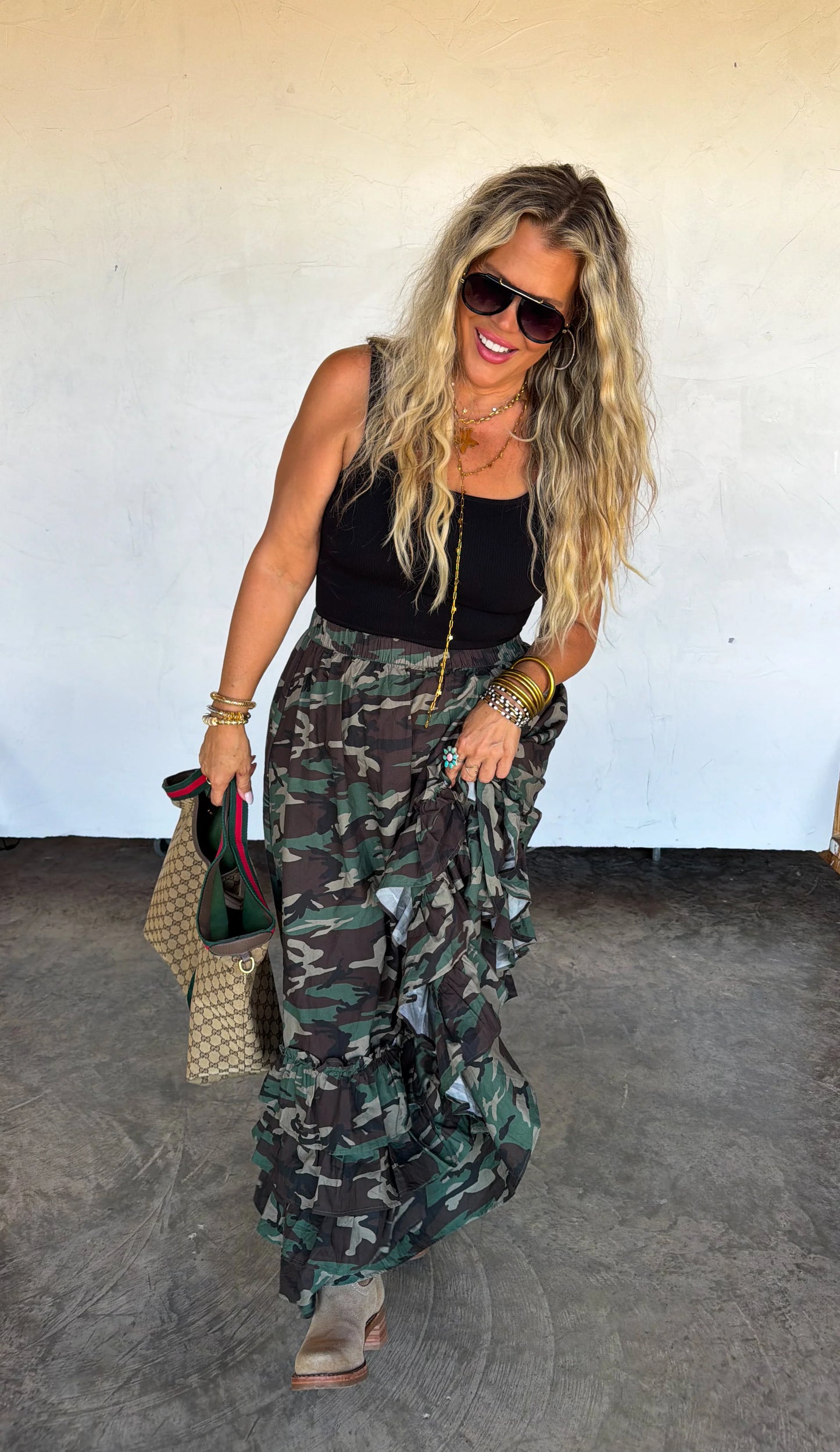 PREORDER Hidden Gem Camo Maxi Skirt