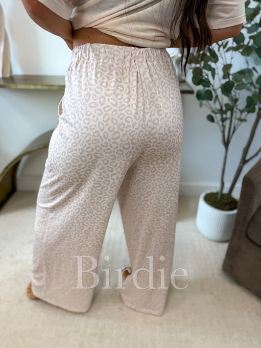 PREORDER Birdie Stretchy Lounge Pants in Honey Leopard