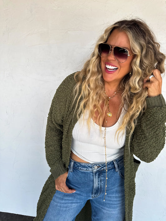 PRE-ORDER Poppy Knit Popcorn Cardigan