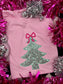 PREORDER Sequin Tree— Pink Theme Embroidered/ Appliqué Tee/ Crew