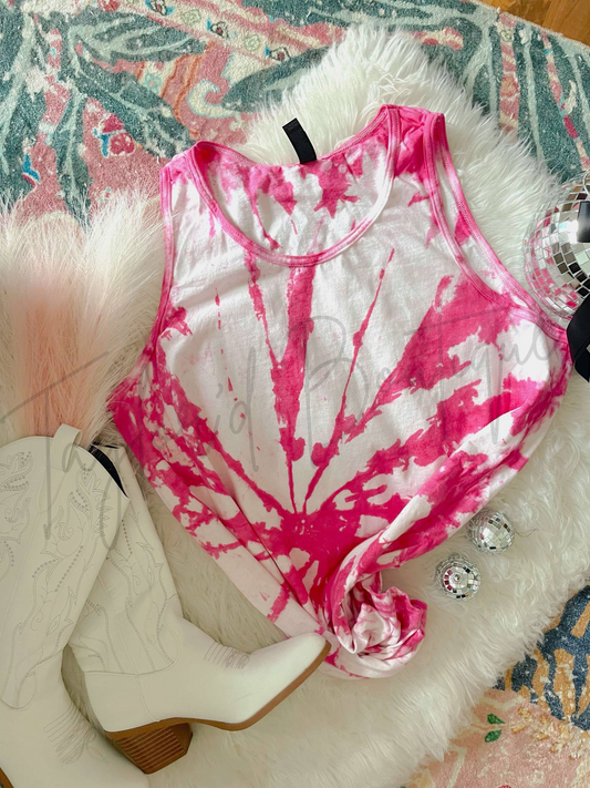 Hand Died/ Pink Tie Dye Tank