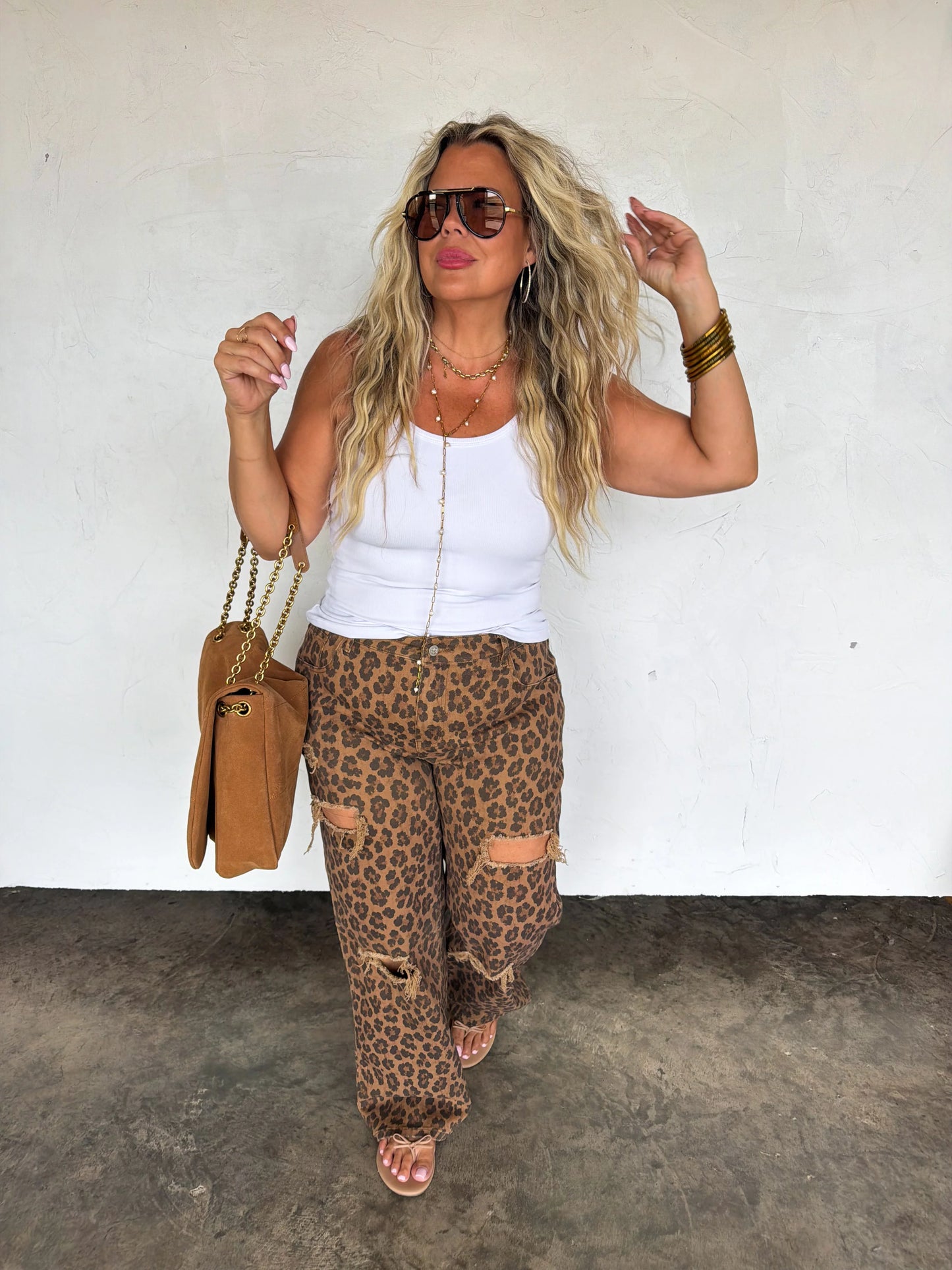 PREORDER Cheetah Ashland Distressed Jeans