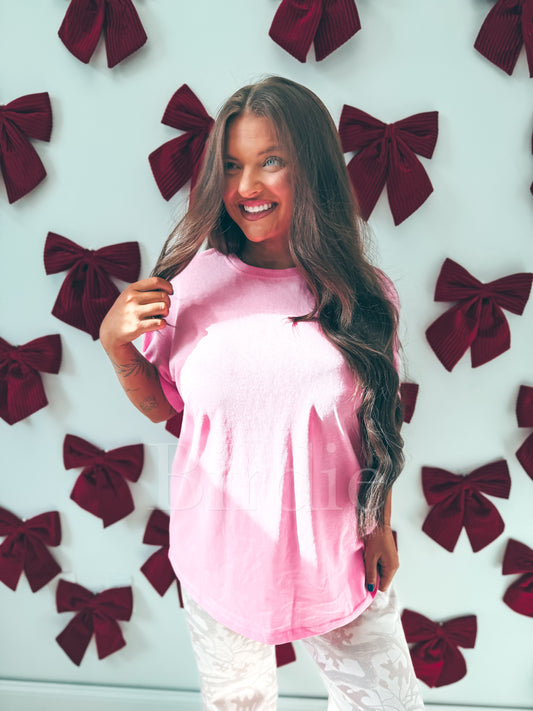 Birdie Relaxed Boyfriend Tee In Pink