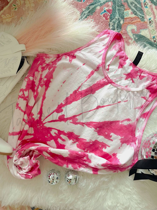 Hand Died/ Pink Tie Dye Tank