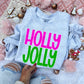 Pink & Green Holly Jolly Crew/ Tee