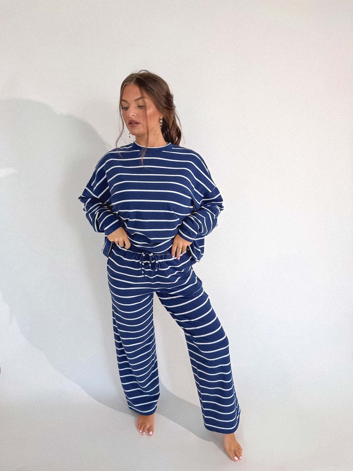 PREORDER Birdie Sunday Ease Set in Deep Harbor Stripe (Sold as Set)