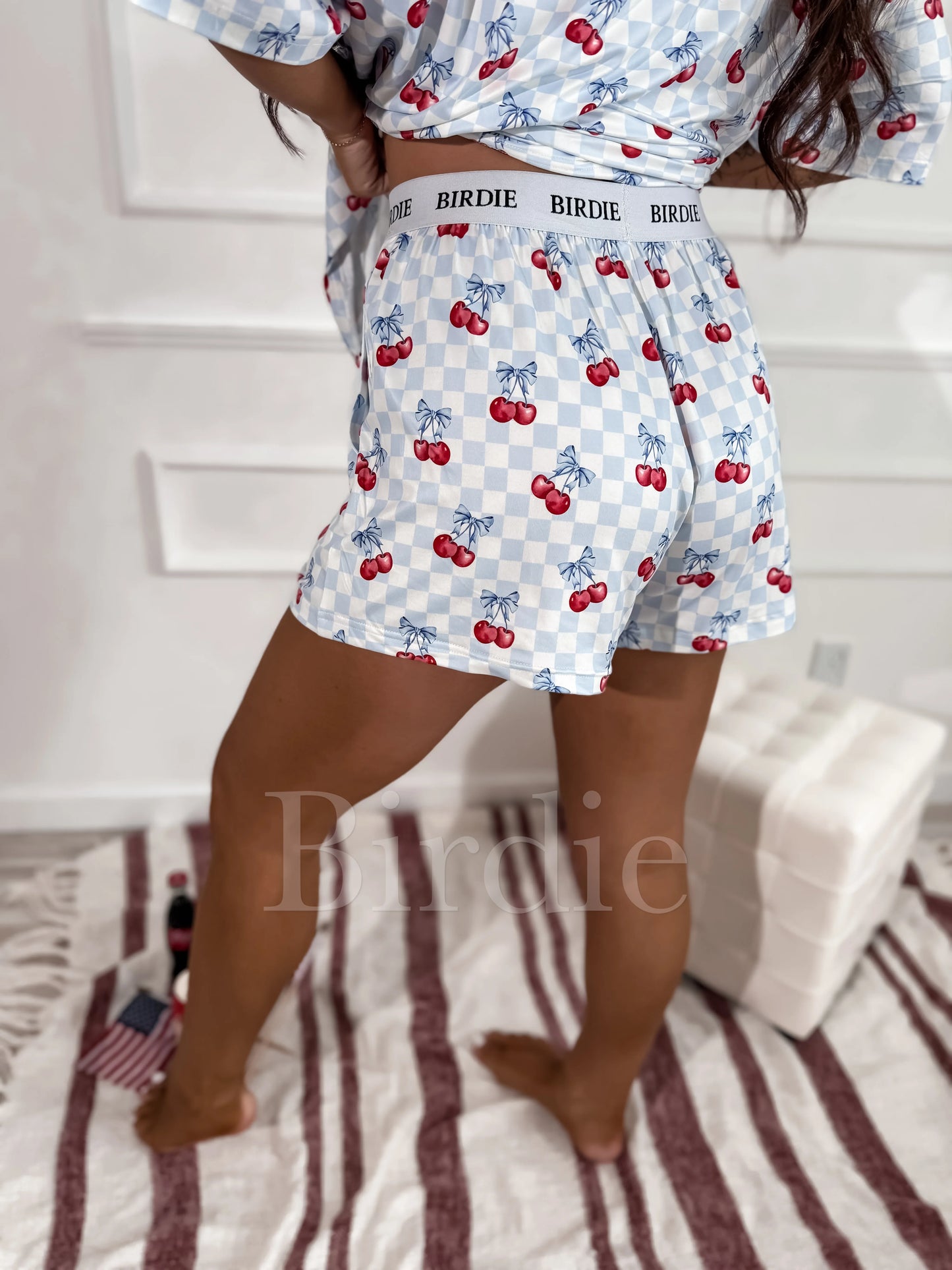Birdie Tee Boxer Short Set in Cherry Belle (Sold as Set)