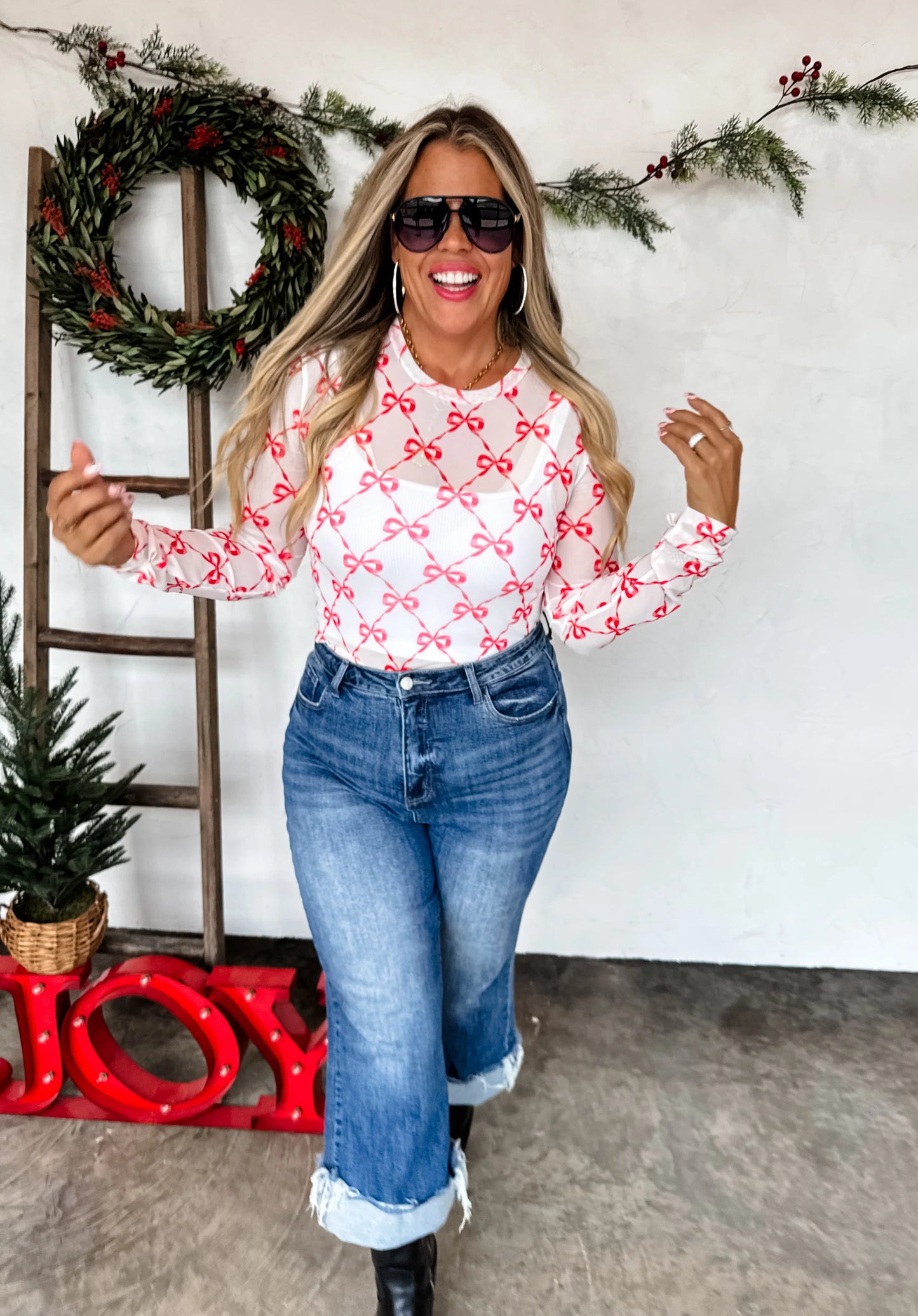 PRE-ORDER Christmas Dress It Up Mesh Tops