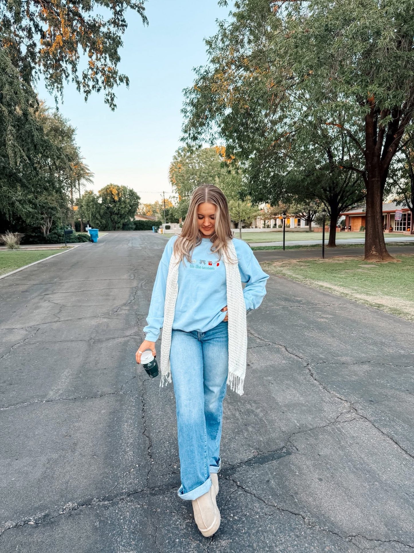 Tis The Season Embroidered Crewneck Pullover