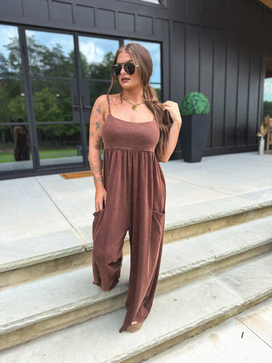 PREORDER Birdie Drift Jumpsuit in Vintage Cocoa