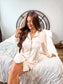 PREORDER Birdie Long Sleeve Sleep Dress in Vanilla Latte Dot
