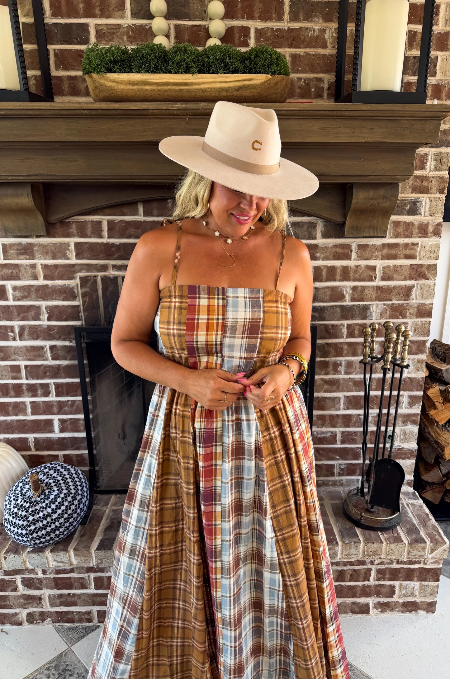 PREORDER The Ashford Plaid Maxi Dress