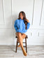 PREORDER Birdie Let’s Be Happy Hoodie in Flo Blue