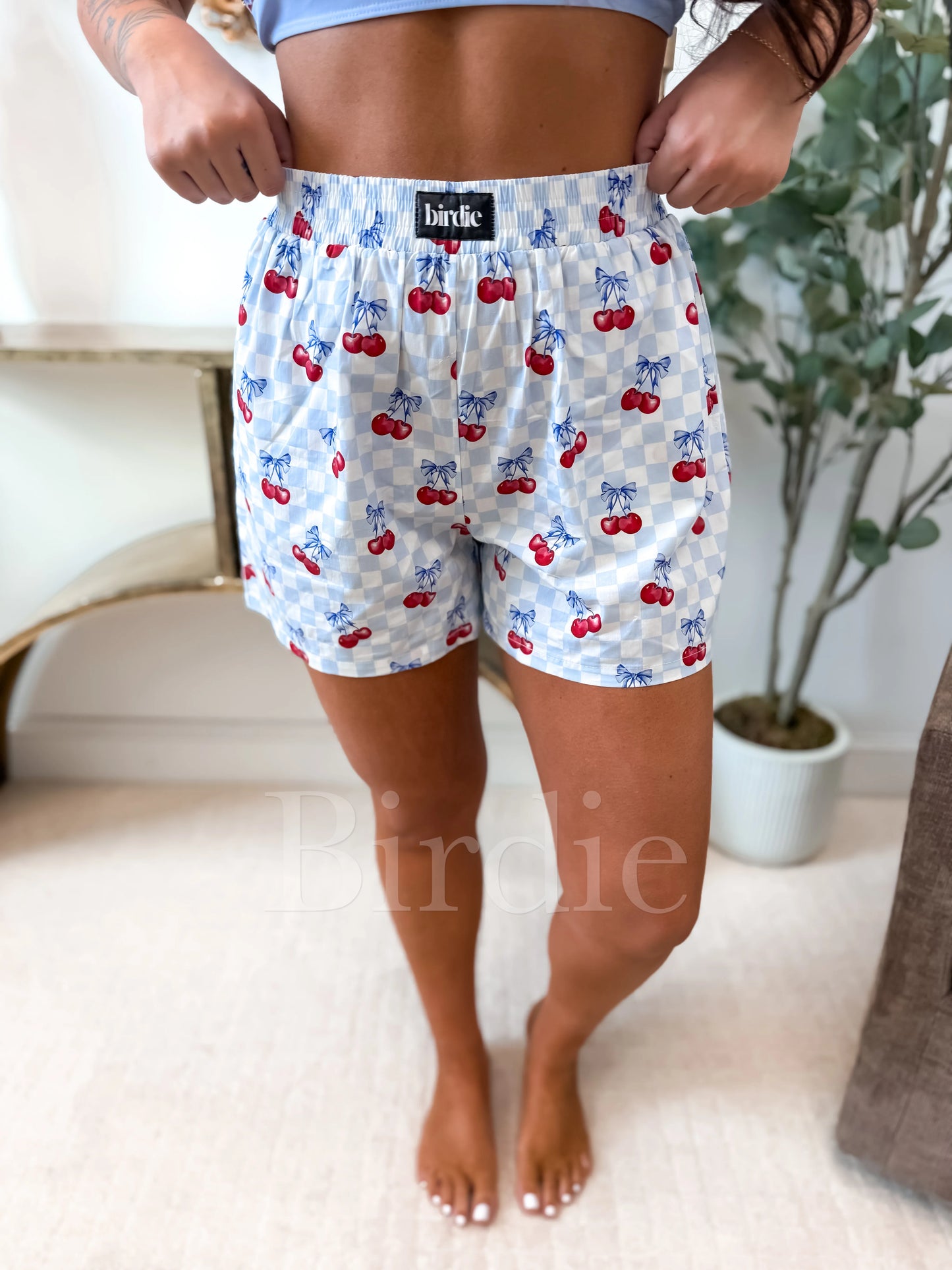 Birdie Boxer Shorts in Cherry Belle