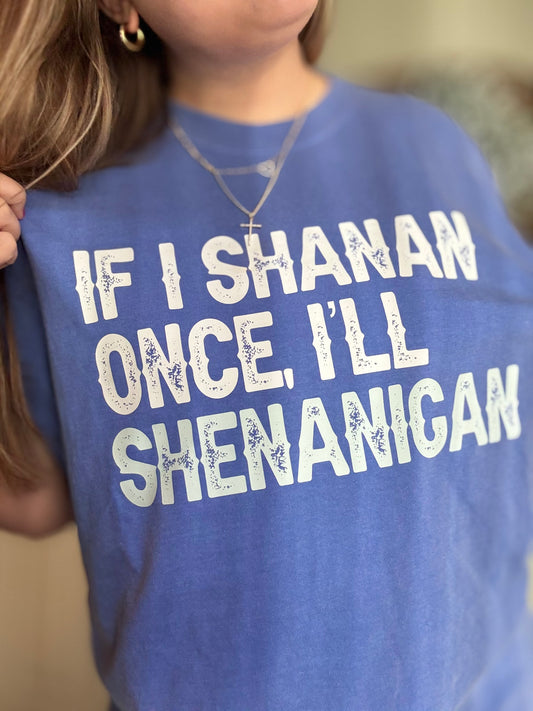Shenanigans Graphic Tee on Flo Blue