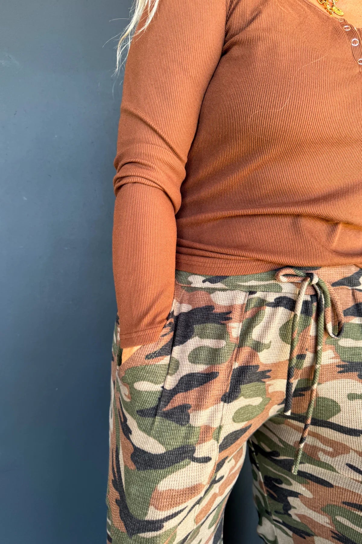 *LIMITED QUANTITIES* PREORDER Haddie Camo Waffle Pants