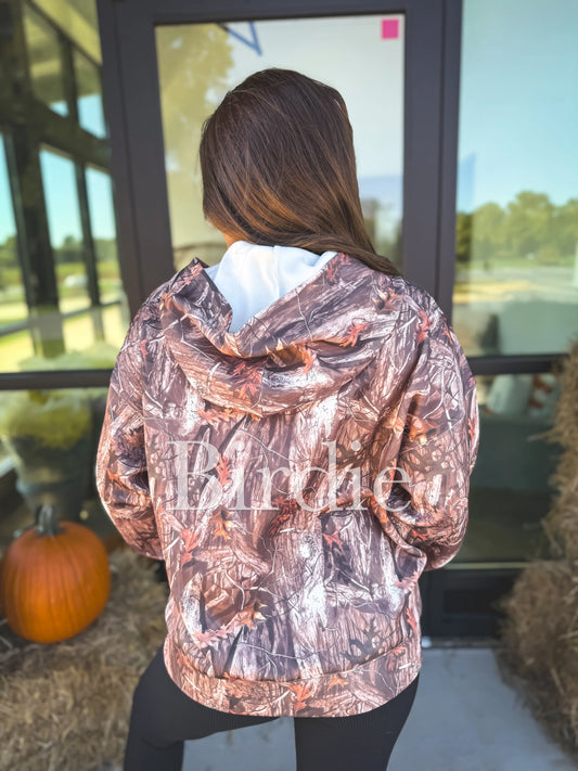 PREORDER Birdie Zip Hooded Jacket In Woodland Camo