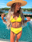 Birdie Two Piece Swimsuit in Neon Yellow (Sold as Set)